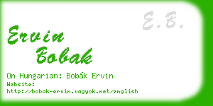 ervin bobak business card