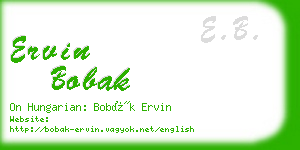 ervin bobak business card